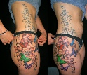 butterflies and flowers sexy hip tattoo