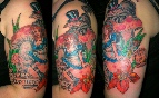 Alice in Wonderland half sleeve tattoo